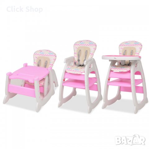 3 в 1 Столче за хранене с масичка, розово, снимка 4 - Столчета за хранене - 37753131