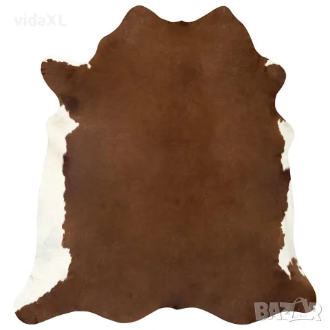vidaXL Килим от волска кожа, кафяво и бяло, 150x170 см, снимка 7 - Килими - 56146517