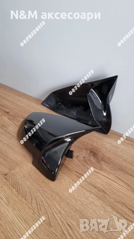 Капаци огледала BMW F10 F11 F12 F01 Facelift черен гланц M Style щипки, снимка 3 - Аксесоари и консумативи - 54334238