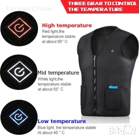 Унисекс термичен електрически елек с USB отопление, снимка 9 - Други - 52863648