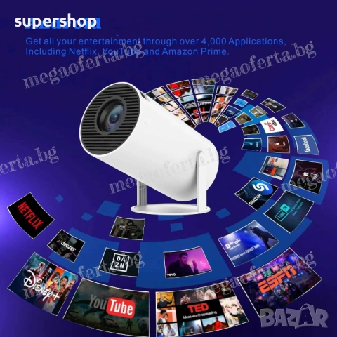 Геймърски Проектор 10 000 3D Видеоигри Безжичен Стрийминг до Платформи, снимка 3 - Плейъри, домашно кино, прожектори - 52566498