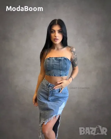 Дамска дънкова пола , снимка 6 - Поли - 48686781