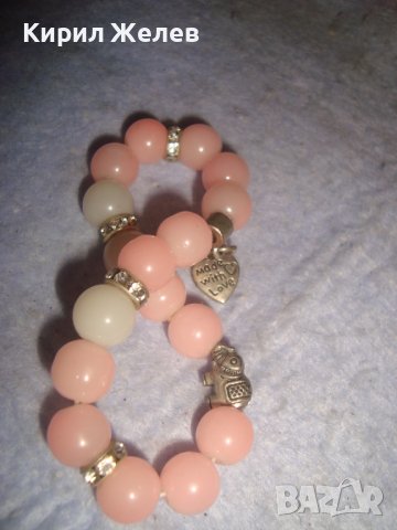 ПОСРЕБРЕНА ХЕНД МЕЙД ЛЯТНА АРТ ГРИВНА РОЗОВ и МЛЕЧЕН ШЛИФОВАН КВАРЦ 18260, снимка 5 - Гривни - 37097200