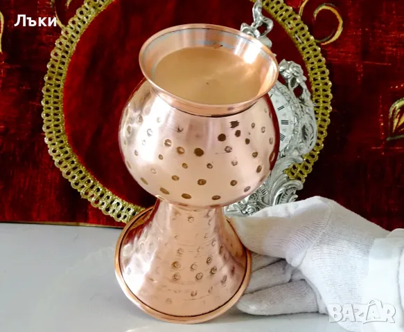 Медна ваза,гарафа,чиста червена мед 500 мл. , снимка 3 - Антикварни и старинни предмети - 56338611