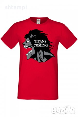 Дамска тениска Attack on Titan titans are comings,Анимация,игра,Празник,Повод.