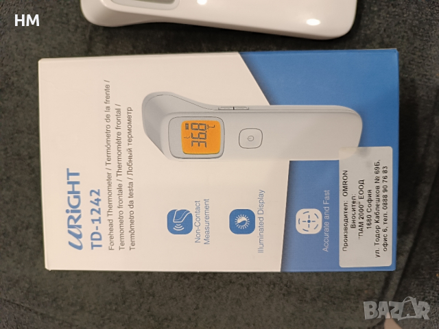 Безконтактен термометър Omron TD-1242, снимка 3 - Друга електроника - 44588448