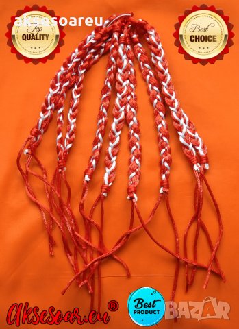 Мартеница за ръка гривна с преплетени конци с регулируема връзка плетени мартеници дамски мъжки унис, снимка 4 - Гривни - 35418349