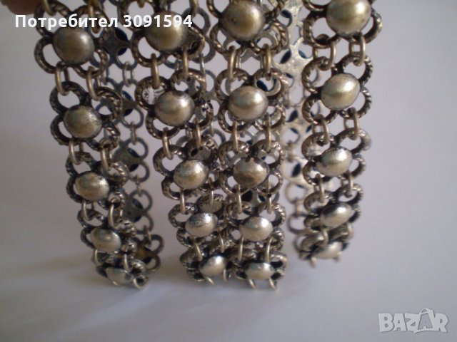 старинна българска  Възрожденска ръчно изработена гривна ентришия, снимка 5 - Антикварни и старинни предмети - 34552004