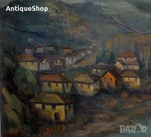 Картина, масло, Никола, Иванов, Костов, художник, Ловеч, стара, снимка 2 - Антикварни и старинни предмети - 51874333