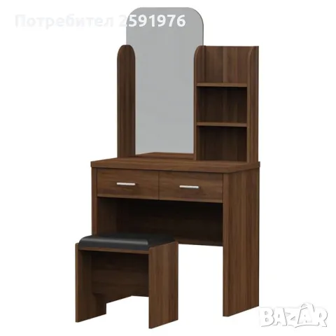 К-т тоалетка и табуретка Puzzle-Home CALIBER, Цвят орех, 80x39x155см., снимка 1