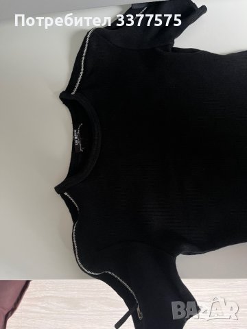 Черна рокля ZARA с ципове, снимка 3 - Рокли - 39805459