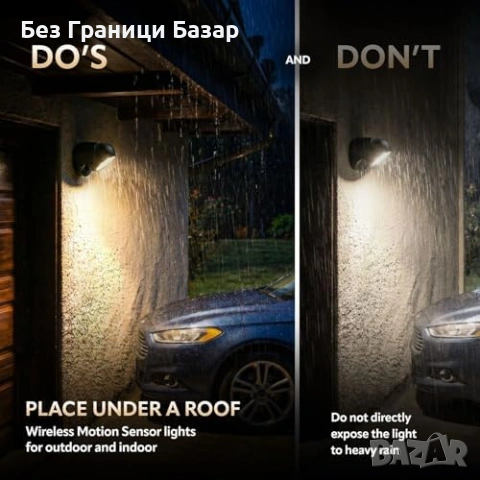 Нови LED лампи със сензор за движение безжични на батерии 2 броя комплект, снимка 10 - Други - 54151793