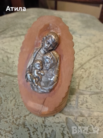 статуетка пано дърво метал светото семейство