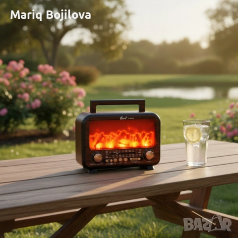 Соларно преносимо радио FP-2393-S - тип камина с горящи пламъци, снимка 3 - Други стоки за дома - 53354289