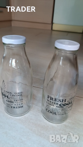 стъклена бутилка за вода надписи метална капачка - 500мл, снимка 3 - Аксесоари за кухня - 36177637