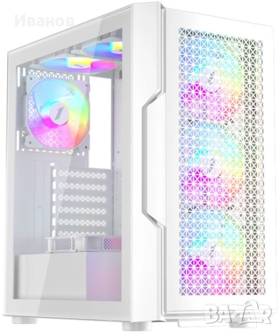 Компютърна кутия 1stPlayer TRILOBITE T7, бял - T7-WH-4F1-W, снимка 6 - Захранвания и кутии - 53300933