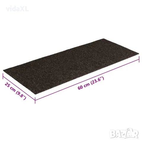 vidaXL Изтривалки за стълби, самозалепващи се, 15 бр., 60x25 см, тъмнокафяви, правоъгълни, снимка 8 - Изтривалки - 56146816