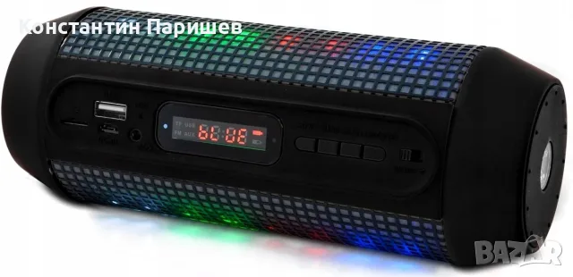 Преносима тонколона Q600, LED, Bluetooth, FM радио, MicroSD, LCD дисплей, Черен, снимка 2 - Bluetooth тонколони - 55734853