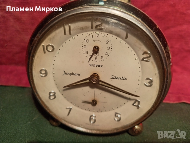 Антикварен будилник Junghans Trivox, снимка 2 - Антикварни и старинни предмети - 52566748