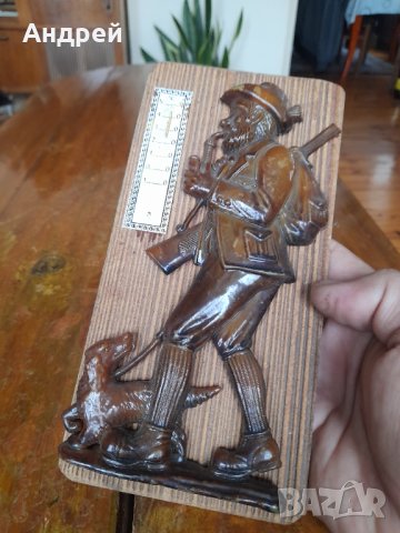 Стар сувенирен термометър Ловец, снимка 4 - Други ценни предмети - 42908425