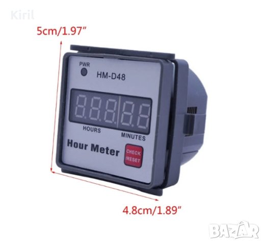 Мото часовник HM-D48 за ДИЗЕЛОВИ БЕНЗИНОВИ И ЕЛЕКТРИЧЕСКИ ДВИГАТЕЛИ  0‑999.99h  AC 12 до 220V , снимка 2 - Аксесоари и консумативи - 44305142