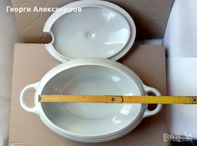 БОХЕМСКИ ПОРЦЕЛАН от 2ра Световна Война НАЦИСТКАТА ОКУПАЦИЯ Порцеланов Супник EPIAG D.F. DEUTSCHLAND, снимка 4 - Антикварни и старинни предмети - 56136923