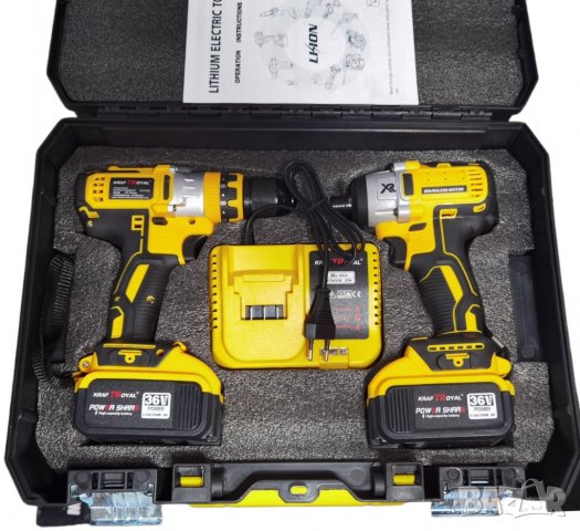 Промо Комплект 2в1 Акумулаторен Гайковерт Импакт Драйв и Безжичен Винтоверт 36v 8,0AH KRAFT , снимка 5 - Винтоверти - 39619660