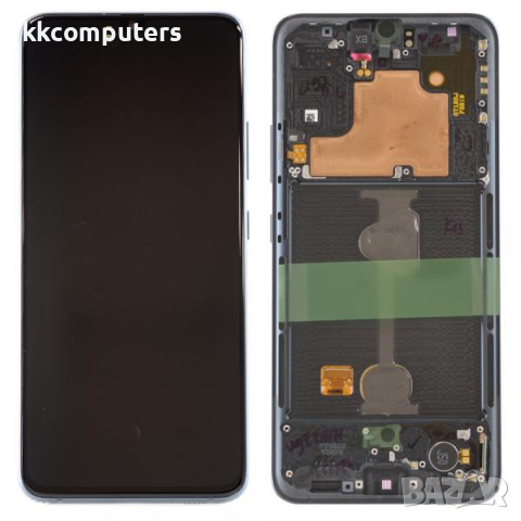 LCD Дисплей С РАМКА за Samsung A90 5G / SM-A908B / GH-21092A / Черен / Оригинал Service Pack