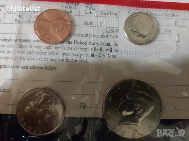 Комплектен сет - САЩ 1992 от 6 монети, снимка 3 - Нумизматика и бонистика - 37782450