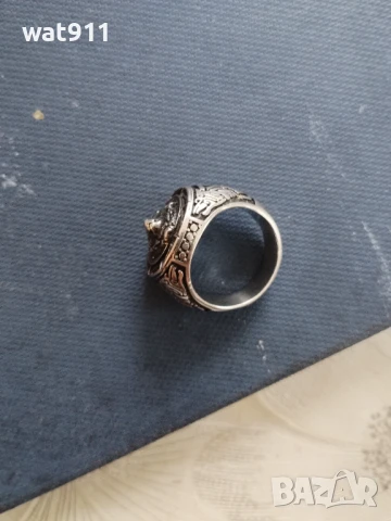 мъжки пръстен с глава на вълк, снимка 3 - Пръстени - 50860725
