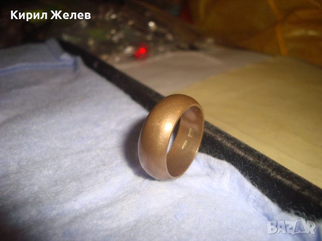 СТАР СТОМАНЕН ПОЗЛАТЕН РЕТРО АРТ ПРЪСТЕН с ПЕЧАТИ 585 и 14К Тип ХАЛКА МАЙСТОРСКИ за КОЛЕКЦИЯ 28725, снимка 3 - Антикварни и старинни предмети - 37300697