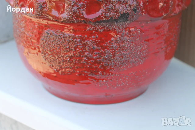 Немска керамична ваза /1970-1980-та гофина/, снимка 5 - Вази - 50714981