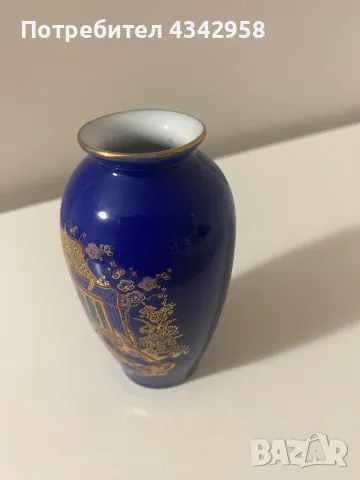 Vintage miniature decorative cobalt blue Japanese vase., снимка 2 - Колекции - 49393368