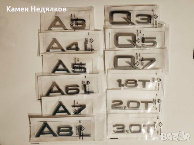Задна Емблема/Стикер за Audi A3/A4/A5/A6/A7/A8/Q3/Q5/Q7 1.8T 2.0T 3.0T 3.2 4.2 черни, снимка 7 - Аксесоари и консумативи - 29345597