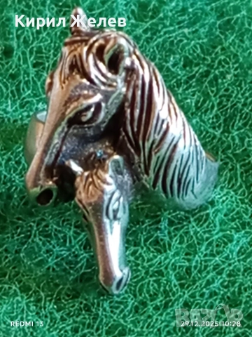 Сребърен пръстен с фигурално изображение Кобила с малко конче ювелирна изработка 38466, снимка 9 - Пръстени - 52925597