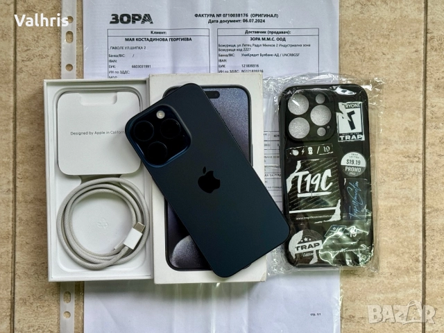 Гаранция! Apple iPhone 15 Pro 256GB Blue Titanium, снимка 1