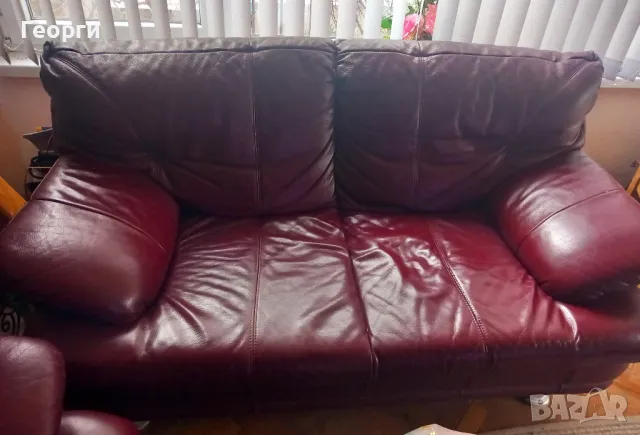 Кожени дивани тройка и двойка , снимка 2 - Дивани и мека мебел - 49641788