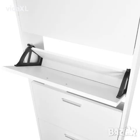 vidaXL Бял дървен шкаф за обувки с 5 отделения, снимка 7 - Шкафове - 56146366