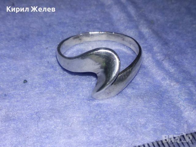 ЕЛЕГАНТЕН СТИЛИЗИРАН ВИНТИДЖ АРТ СРЕБЪРЕН ПРЪСТЕН СРЕБРО 900 ПРОБА МАЙСТОРСКА ИЗРАБОТКА 37869, снимка 6 - Пръстени - 40759808