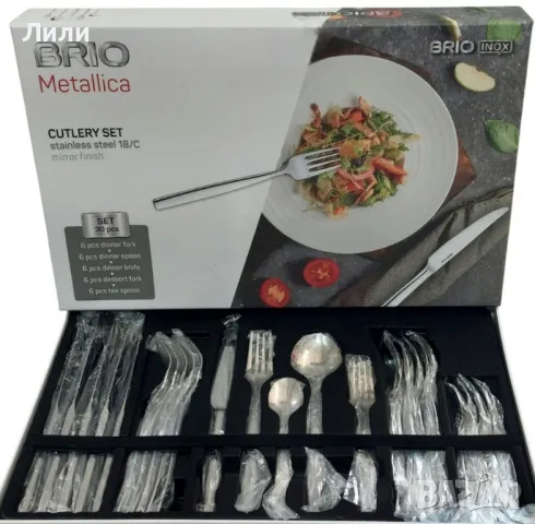 Комплект прибори за хранене BRIO, 30 части, снимка 4 - Прибори за хранене, готвене и сервиране - 49019727