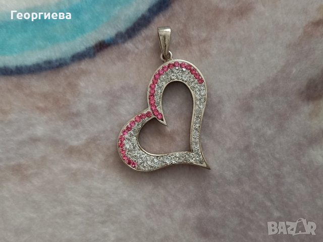  Сребърна висулка 925 с камъни Сваровски на Oksan , снимка 3 - Колиета, медальони, синджири - 42592573