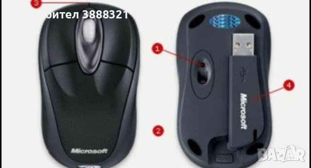 Безжична Мишка Microsoft Wireless Notebook Optical Mouse 3000, снимка 2 - Клавиатури и мишки - 42867654