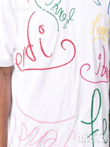 FENDI x Noel Fielding Embroidered Logo Мъжка Тениска size M и XXL, снимка 5 - Тениски - 37829495