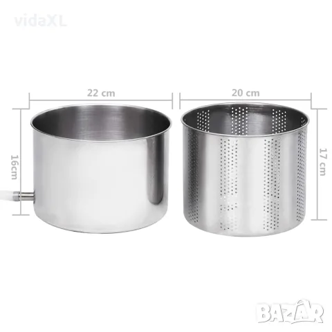 vidaXL Преса за плодове и вино, неръждаема стомана, 6 л, снимка 7 - Казани за ракия - 56146131