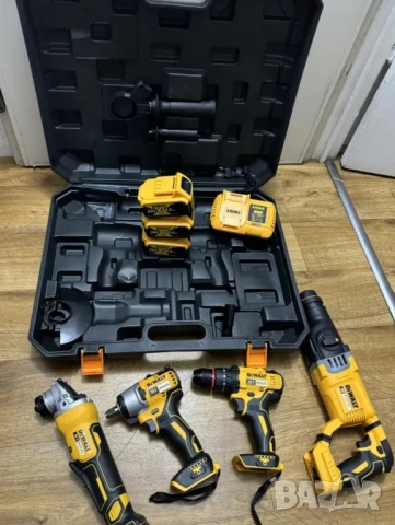 Комплект 4 в 1 – Перфоратор, Ъглошлайф, Гайковерт И Винтоверт