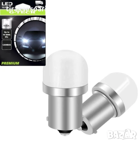 2 броя LED крушки BA15s бяла светлина 12V/24V за автомобил и камион