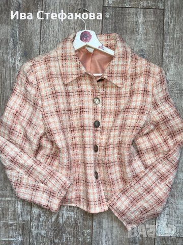 Разкошно  елегантно розово бяло сако букле , снимка 2 - Сака - 42366614