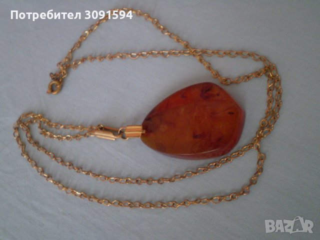 Стара руско позлатена капка висулка  с кехлибар  10 гр, снимка 12 - Антикварни и старинни предмети - 36880170