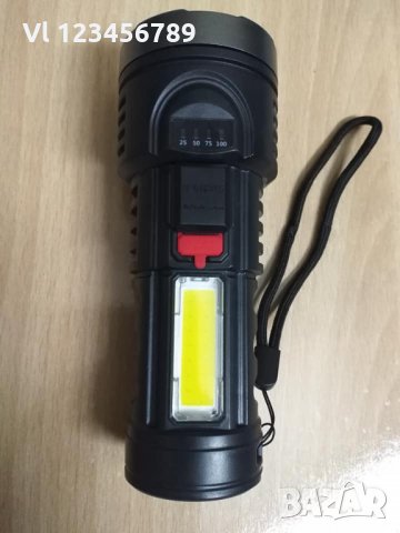 Олекотен акумулаторен прожектор модел bl-822 + COB осветление, снимка 2 - Къмпинг осветление - 31604215