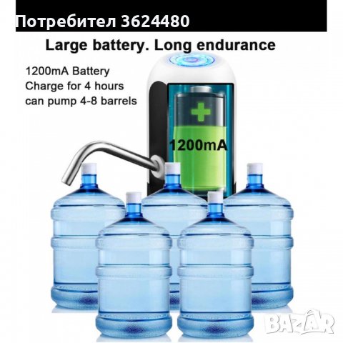 1315 Електрическа Помпа-Диспенсър За Вода, снимка 4 - Други стоки за дома - 39932104